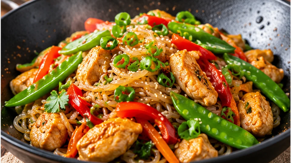Shirataki noodle stir-fry with vegetables